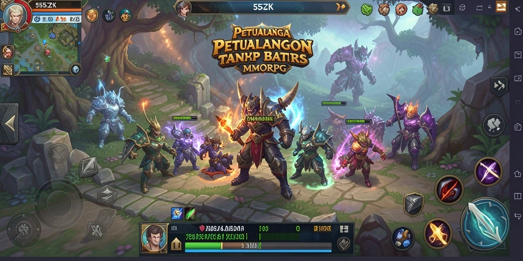 Gameplay seru dalam 555ZK yang penuh aksi dan petualangan.
