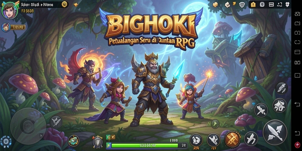 Tampilan gameplay seru BIGHOKI dalam aksi RPG.
