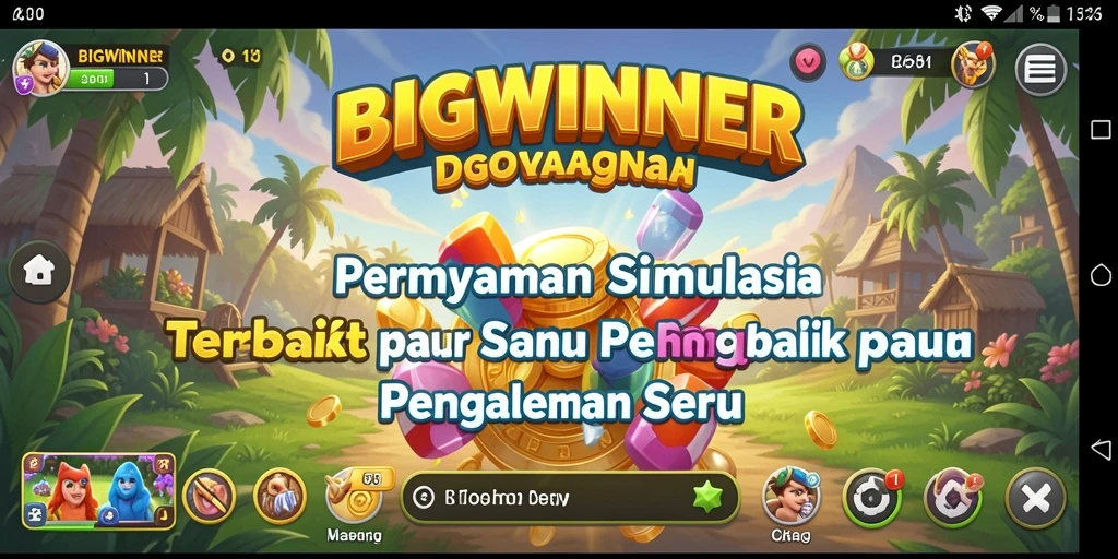 Tangkapan layar gameplay dari BIGWINNER menunjukkan interaksi mendalam dalam simulasi kehidupan.