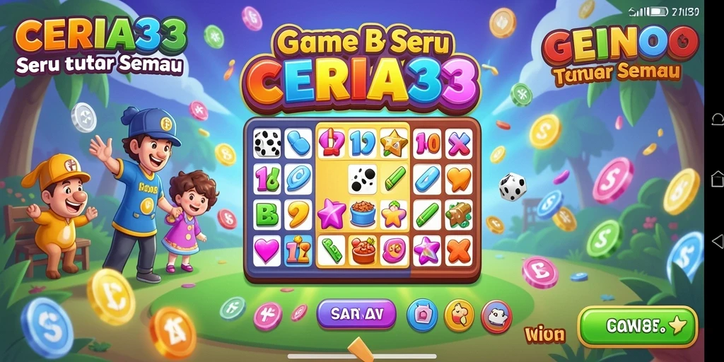 Tampilan gameplay ceria di CERIA33 dengan suasana Bingo yang menyenangkan.