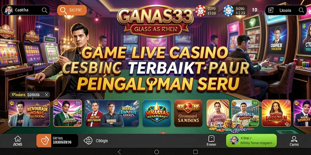 Tampilan gameplay Live Casino GANAS33 dengan dealer real-time.