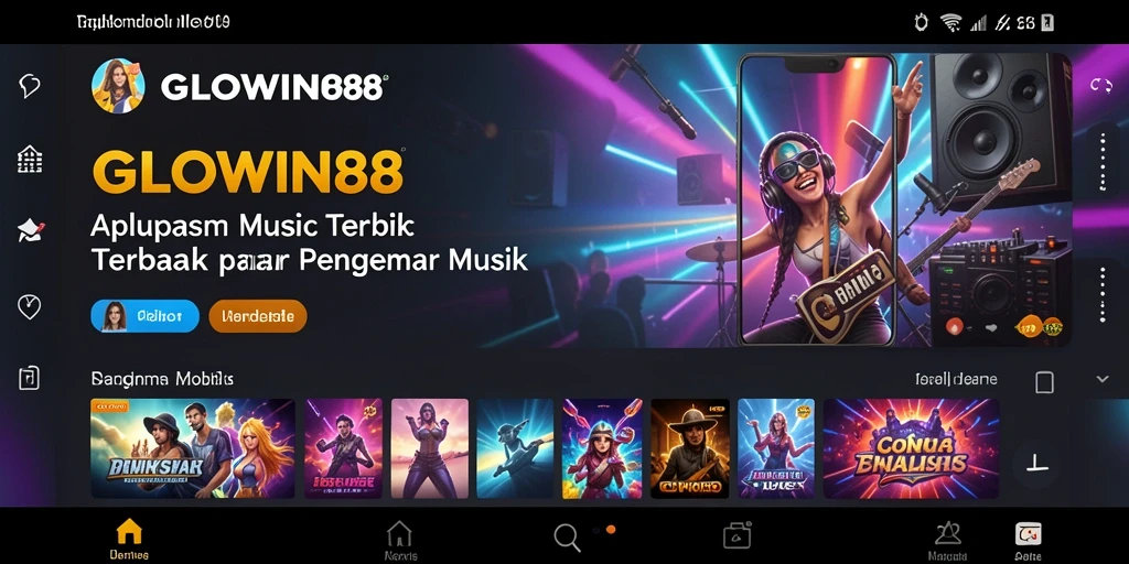 Screenshot GLOWIN88 menampilkan gameplay musik yang interaktif dan menarik.