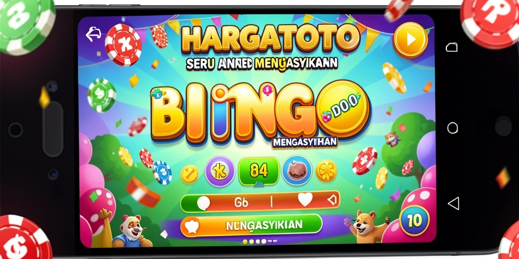 Screenshot gameplay HARGATOTO menampilkan momen seru saat bermain Bingo.