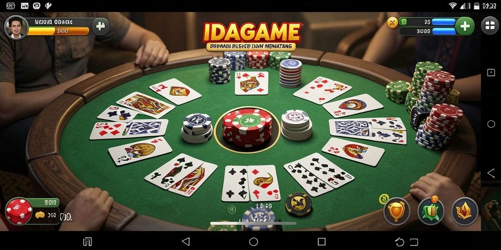 Tampilan gameplay Gaple yang seru dan menarik dalam IDAGAME.
