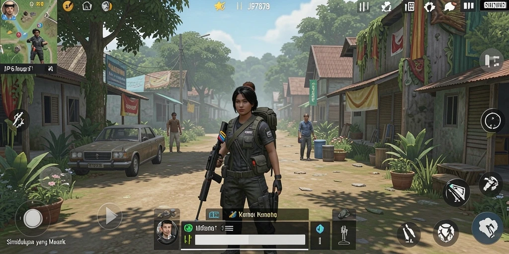 Tangkapan layar gameplay <strong>JP6789</strong> yang menunjukkan interaksi karakter dalam simulasi.