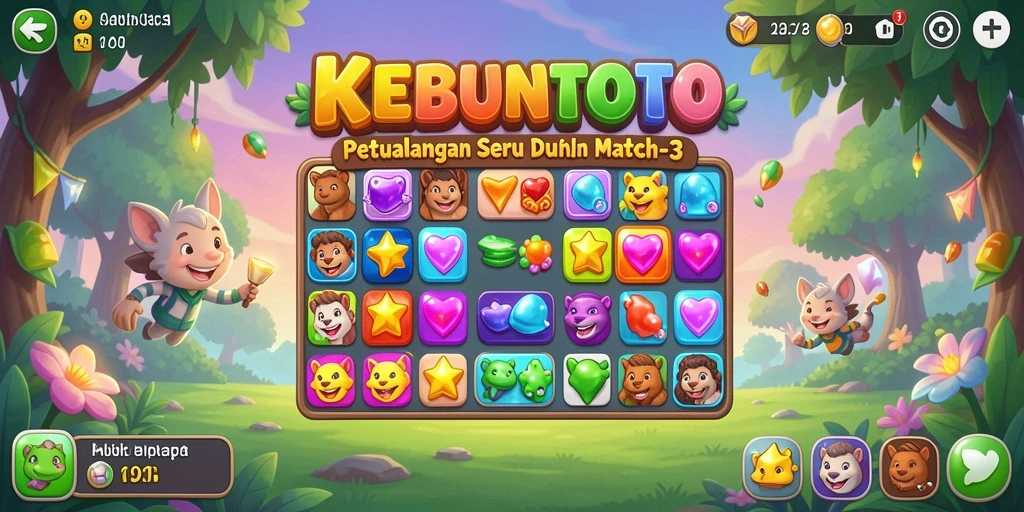 Gameplay seru KEBUNTOTO dengan kombinasi warna cerah.