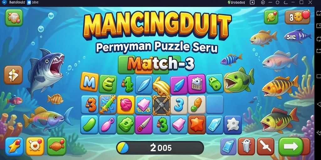Tampilan menarik dengan gameplay match-3 yang seru.