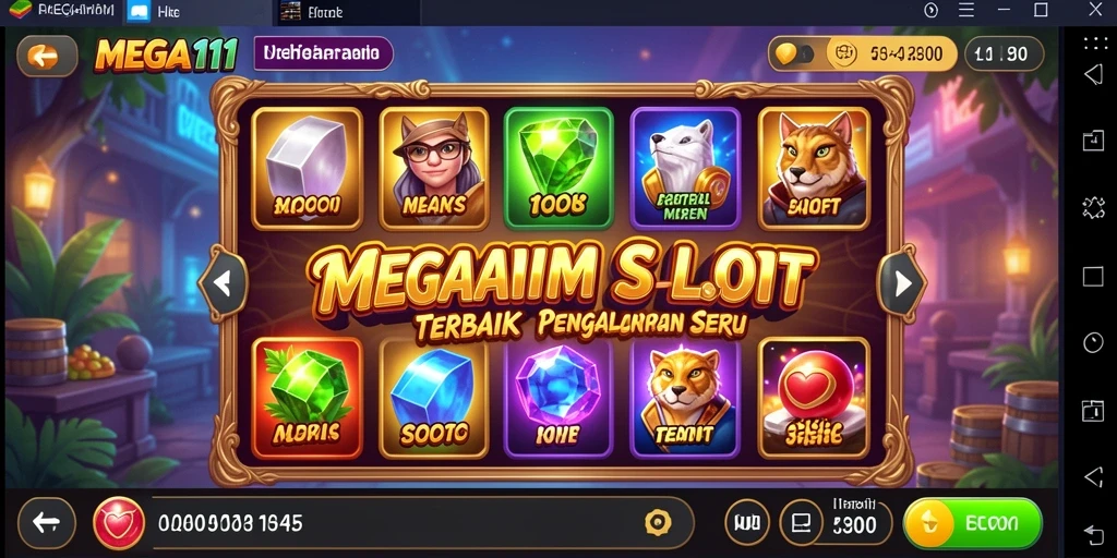 Tampilan gameplay MEGA111 yang menarik dan penuh warna.