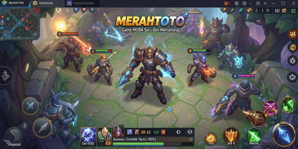 Tampilan gameplay MOBA yang mendebarkan di MERAHTOTO.