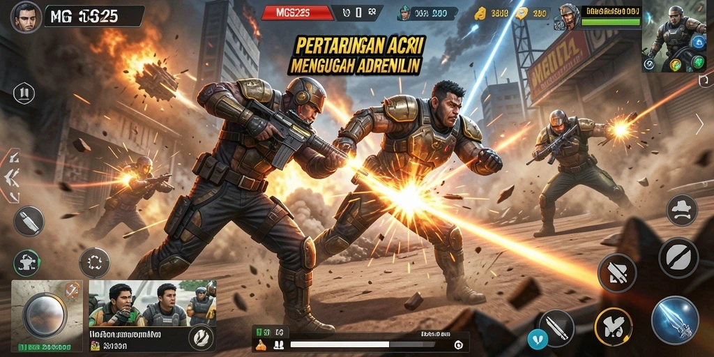 Tampilan gameplay menyenangkan dengan aksi berapi-api.