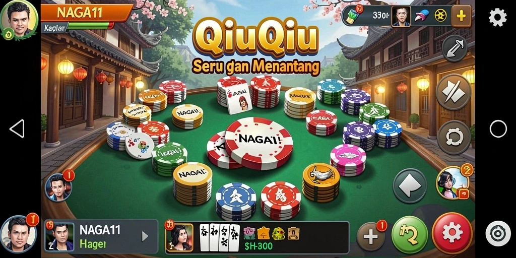Screenshot menampilkan gameplay QiuQiu yang seru dan interaktif.