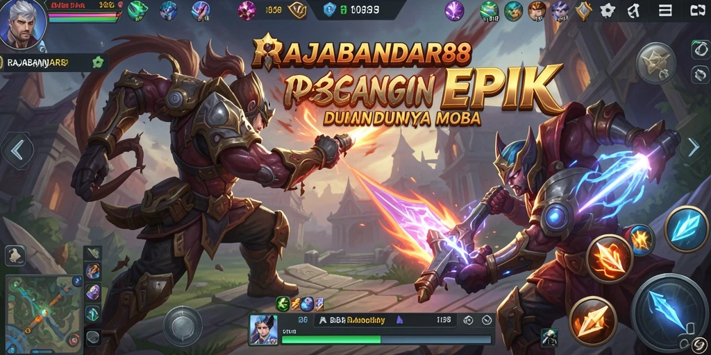Screenshot menunjukkan pertarungan seru dalam RAJABANDAR88.