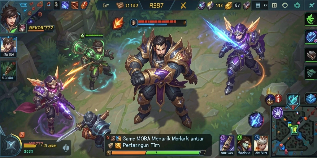 Tangkapan layar menampilkan pertarungan seru di arena REKOR777.