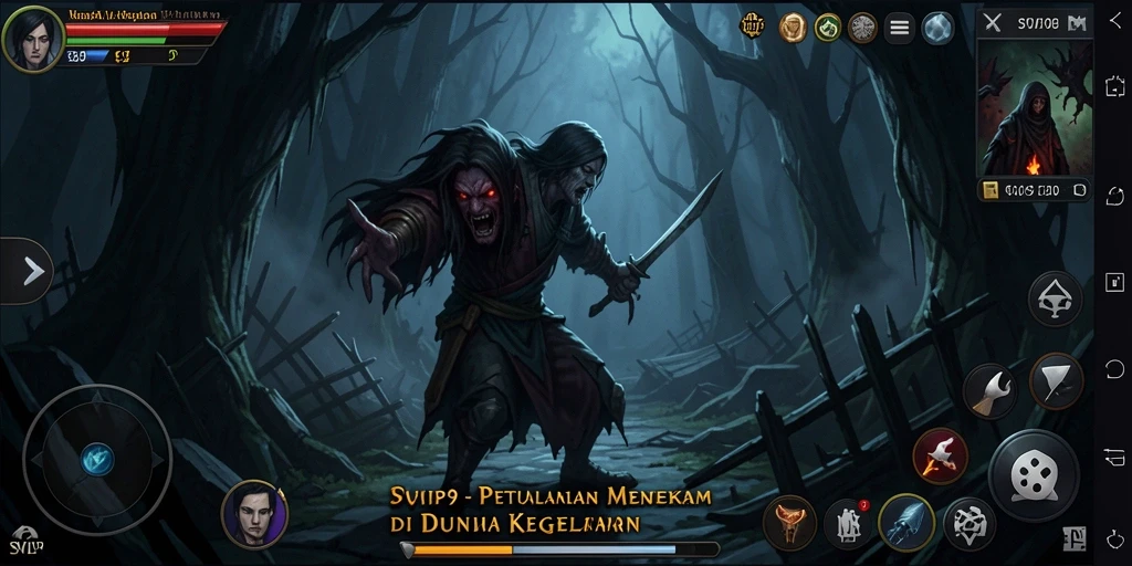 Screenshot gameplay SVIP9 menampilkan suasana Horror yang mendebarkan.