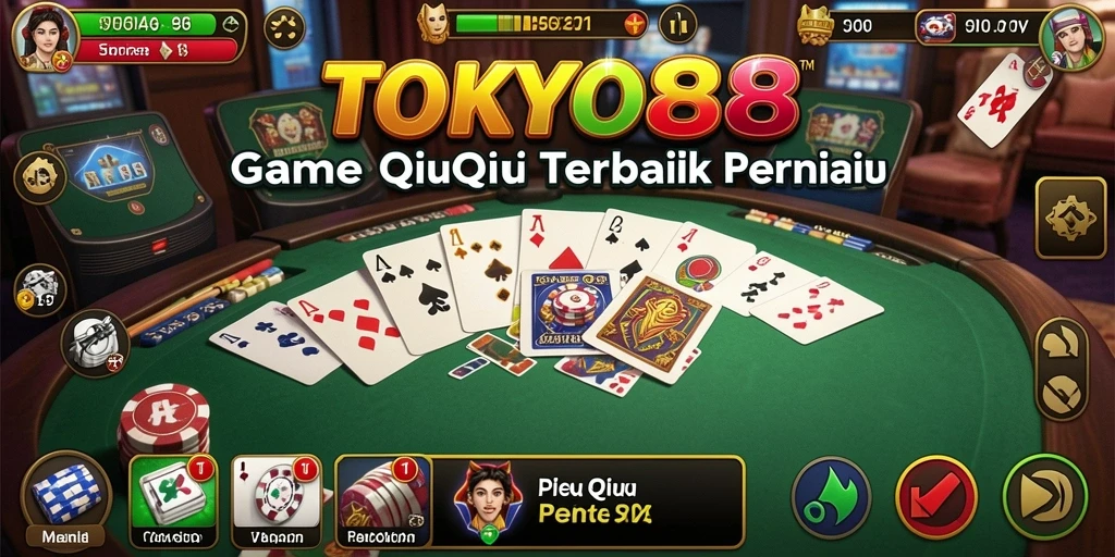 Screenshot utama TOKYO88 menampilkan momen seru permainan QiuQiu.