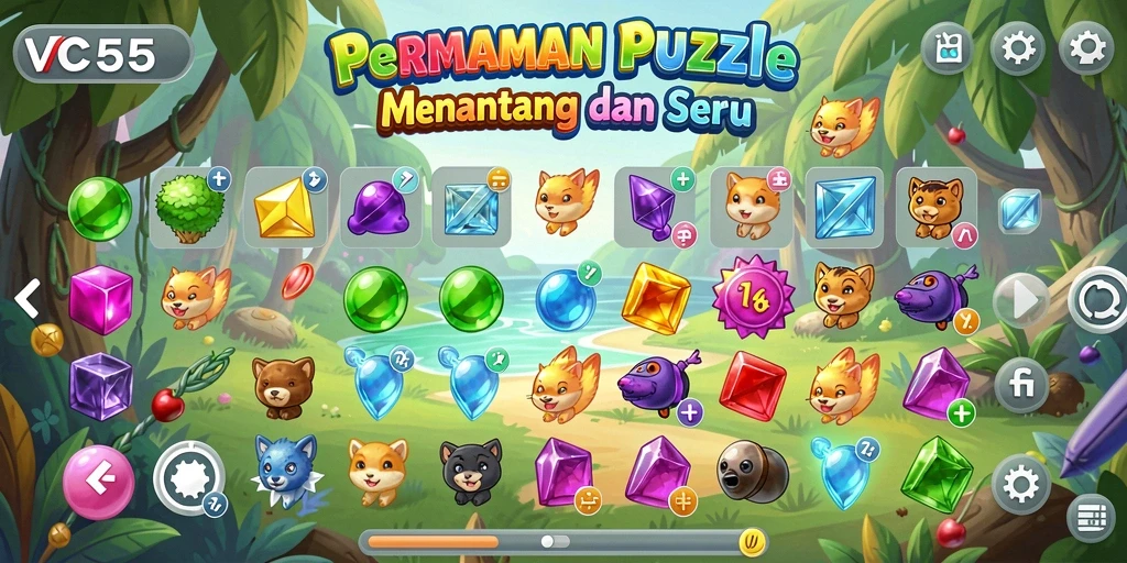 Tampilan gameplay VC55 menampilkan teka-teki interaktif dan grafis menarik.
