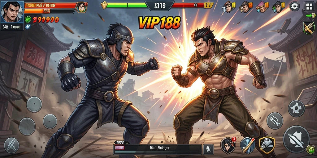 Tampilan screenshot gameplay VIP188 menampilkan pertarungan seru dengan karakter yang berlaga.