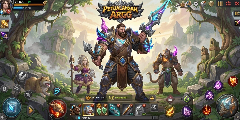 Tampilan gameplay epik dalam dunia ARPG yang menantang.