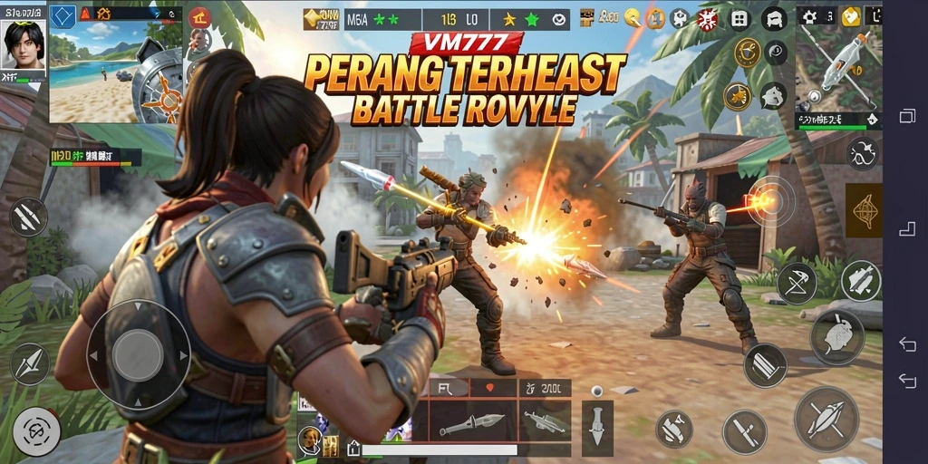 Gameplay seru VM777 dalam pertempuran Battle Royale.