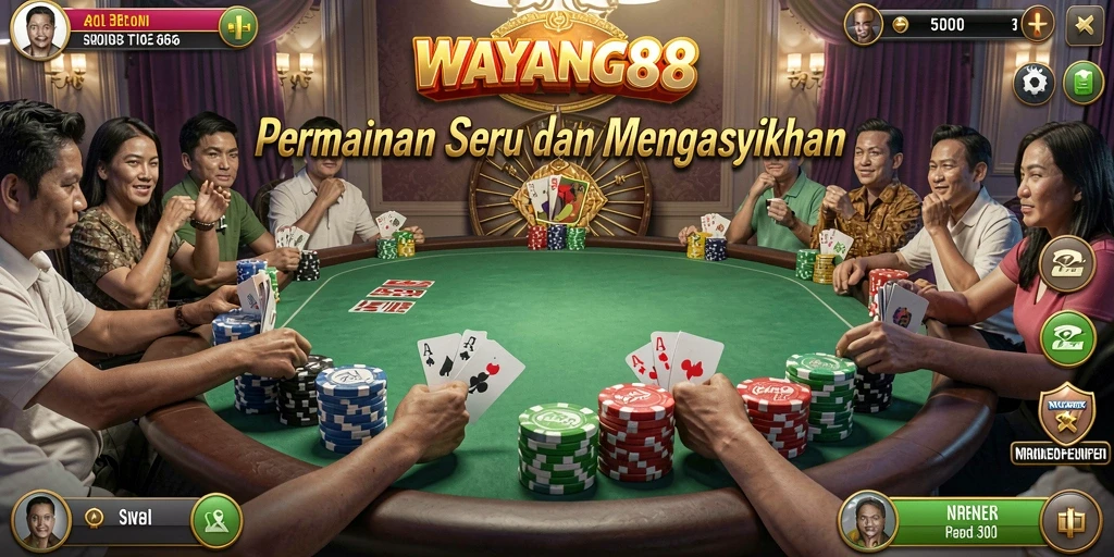 Tampilan menarik dari permainan Poker di WAYANG88.